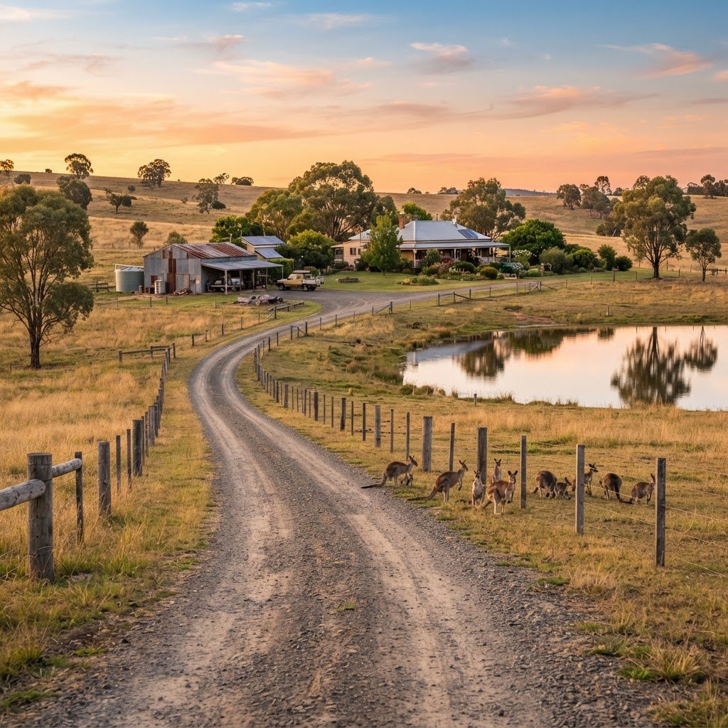 Toodyay Road acreage streetscape illustration