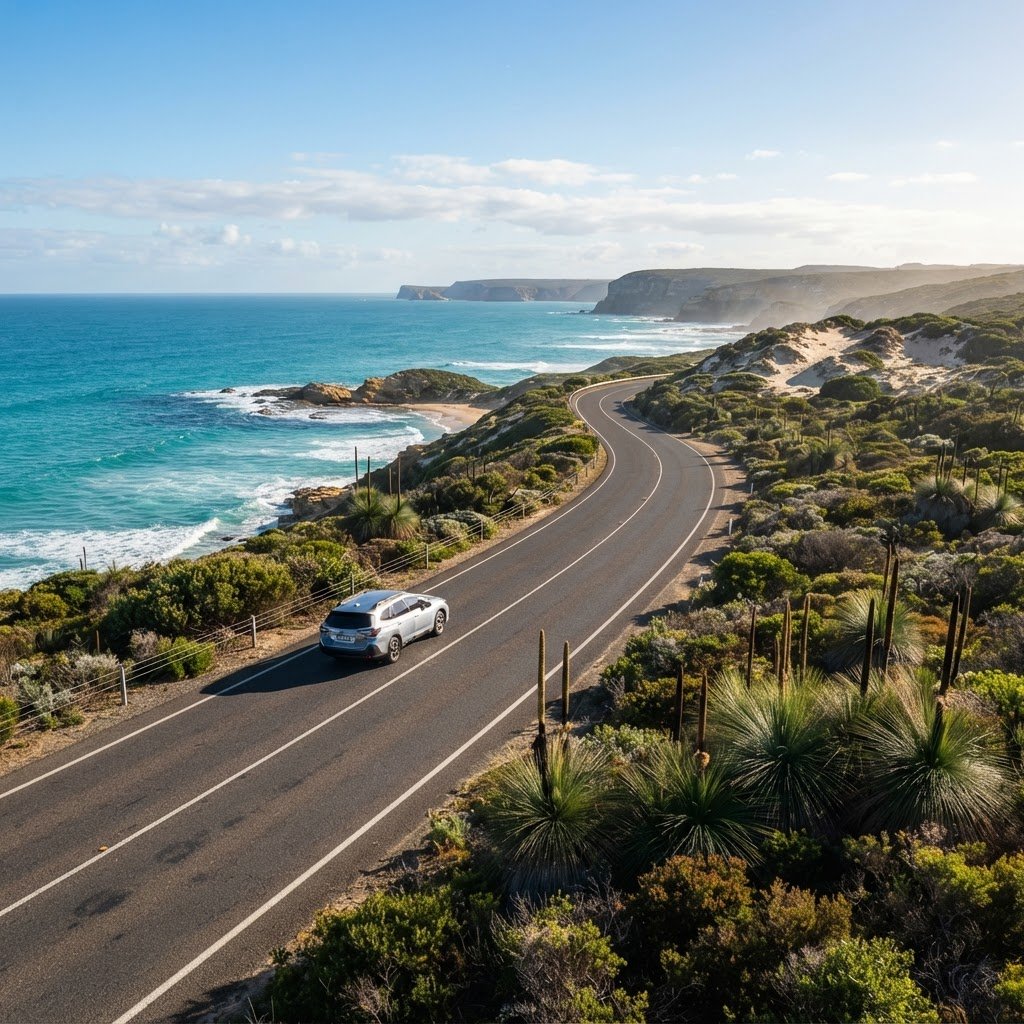 West Coast Highway Perth streetscape illustration